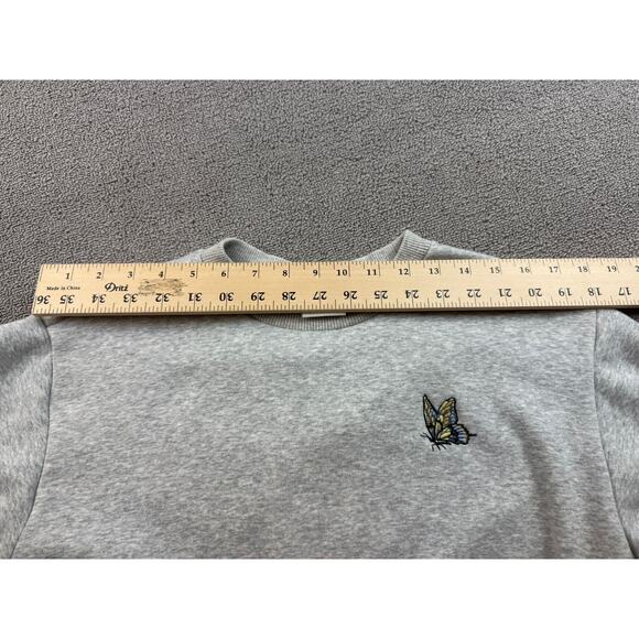 Aritzia Sunday Best Women's XS Gray Cropped Butterfly Crewneck Pullover - Picture 5 of 9